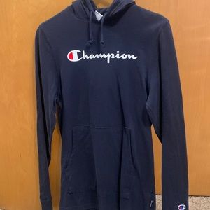 New w/out tags navy 100% cotton Champion shirt w/hood
